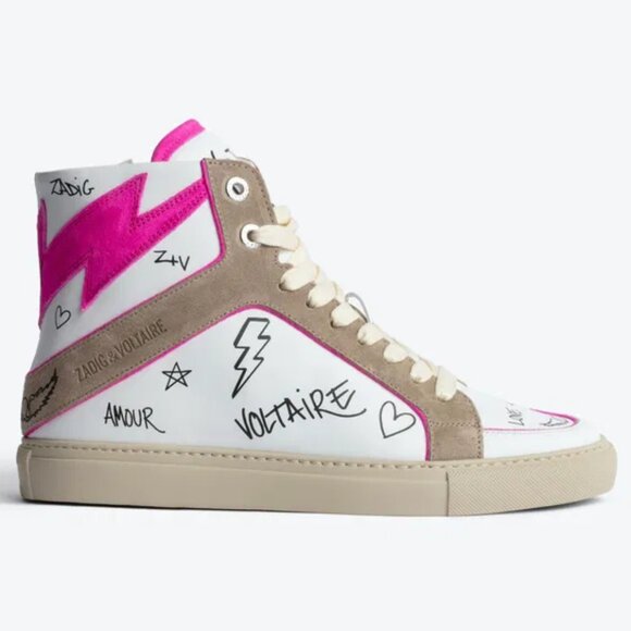 ZADIG & VOLTAIRE High Flash Sneakers Size 37 - Picture 2 of 16